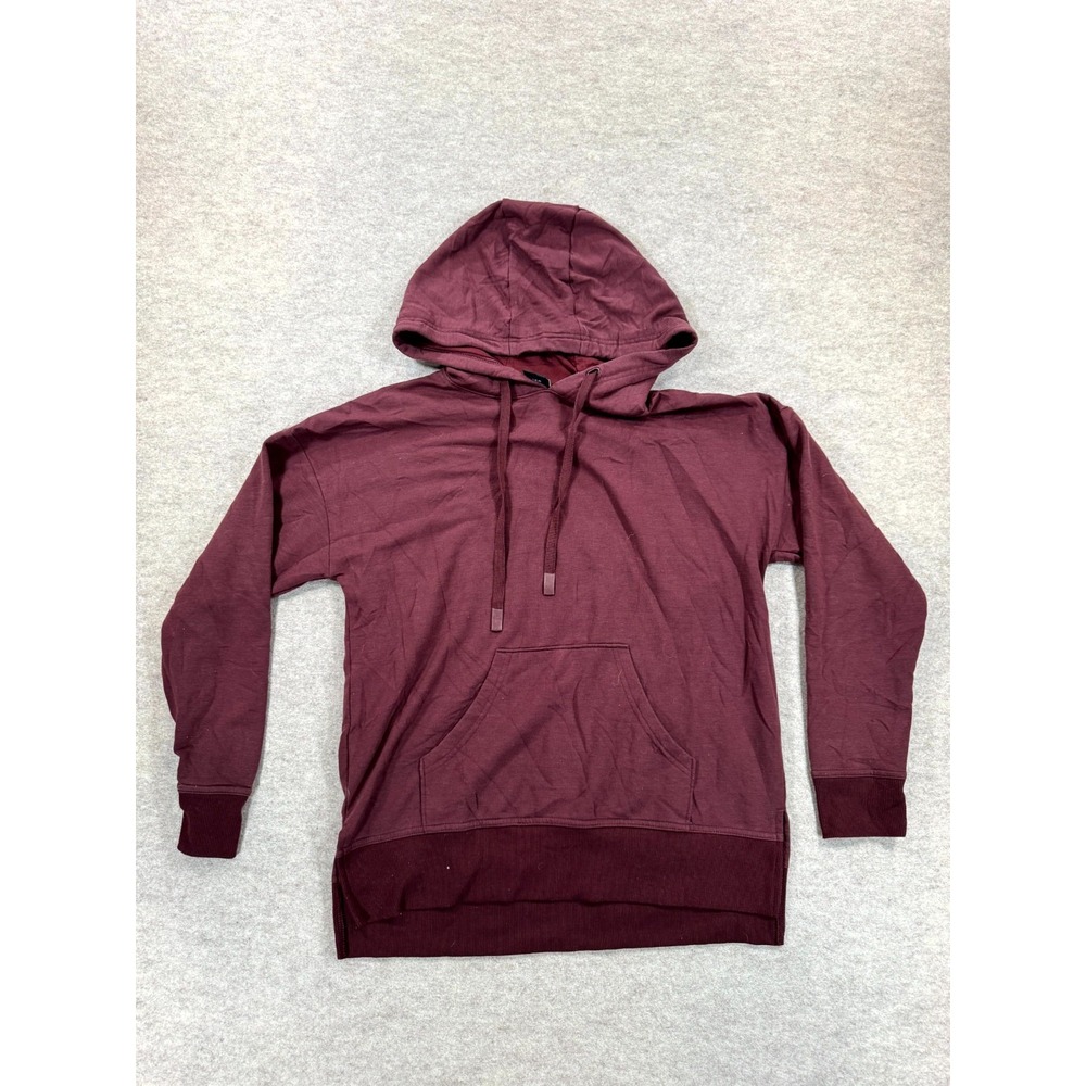Athletic Works Hoodie Womens Small 4-6 Maroon Fleece Lined Drawstring Pullover